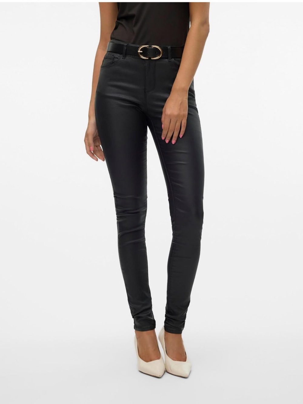 Vero Moda faux-leather skinny jeans